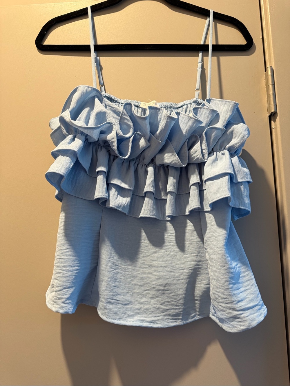 Sienna Sky Light Blue Ruffle Camisole